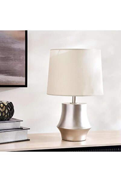 PAN HOME مصباح طاولة من البولي ريزين E27 من Gomery مقاس 32x32x53.5 سم - لون ش...
