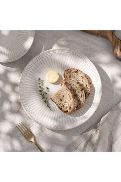 PAN HOME Vintage Elite Stoneware Dinner Plate Dia25.4cm -off White