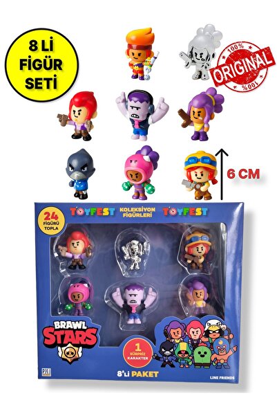 TOYFEST Brawl Star 8 li Figür Seti - Model 3 - (Amber + Crow)