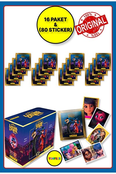 TOYFEST Panini Miraculous Miracle Ladybug 16 Pack Sticker - 80 Pieces Stickers