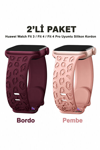 Dexmon Huawei Watch Fit 3 / Fit 4 / Fit 4 Pro / Fit 5 / Fit 5 Pro Uyumlu Leop...
