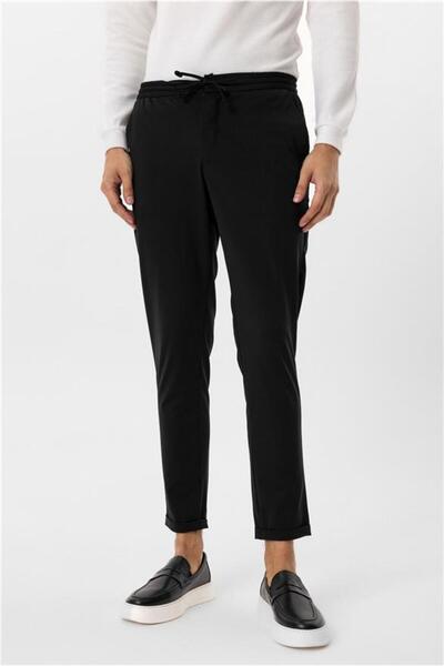 SÜVARİ Siyah Slim Düz Jogger Pantolon