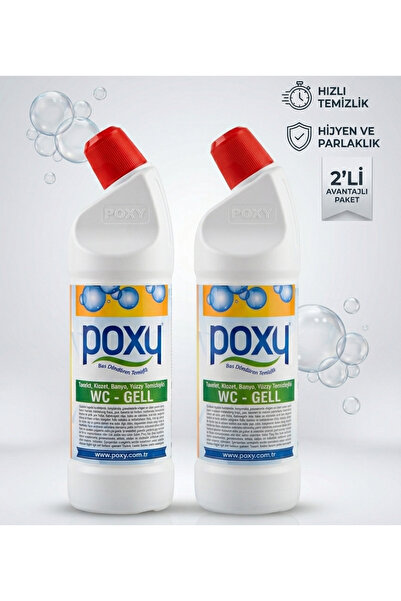 Poxy Wc Tuvalet Temizleme 1 lt X 2 adet Tuvalet Banyo Su Izleri, Sararmış Tar...