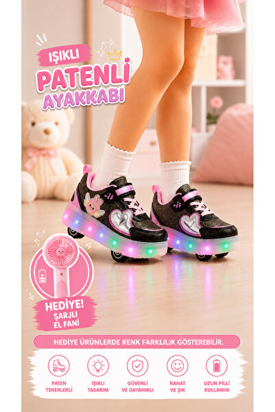 SOLERO Işıklı Patenli 4 Tekerlekli Spor & Paten Dönüşümlü Çocuk Ayakkabısı