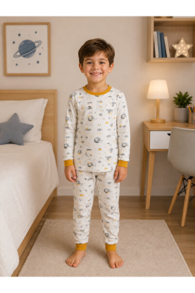 Fil Kids Set de pijamale de dormit cu mânecă lungă pentru băiat, 100% bumbac,...