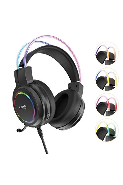 Z Store Căști de gaming cu LED RGB, USB, microfon reglabil