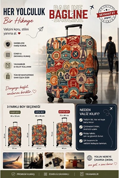 Bagline Husă pentru valiză Protector pentru valiză (POSTAGE) Dimensiune cabină