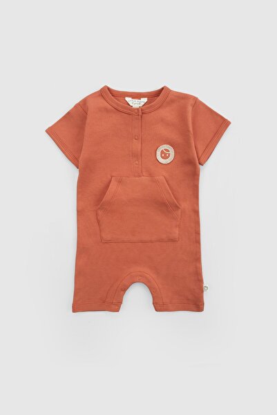Little Gusto Organic Cotton Baby Shorts Overalls Orange