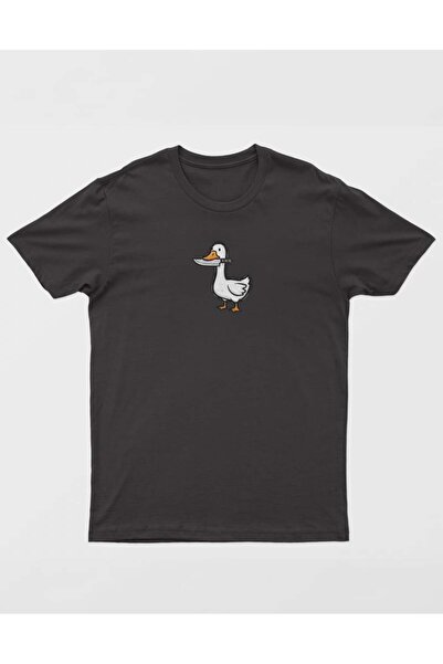 buzagi tasarım ürünleri Duck with Knife Unisex Siyah Regular Tişört