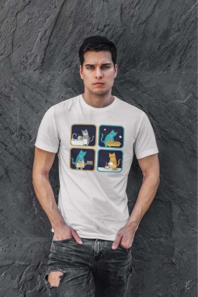 buzagi tasarım ürünleri Anti  Regular Fit Unisex White T-Shirt