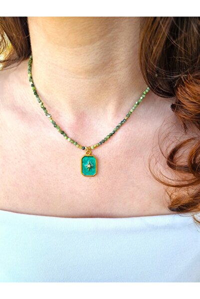 NEMOR STUDIO Jade Stone Natural Stone Necklace |   The Calm Radiance of Green...