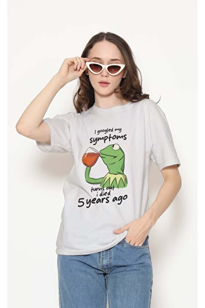 buzagi tasarım ürünleri Sarkastik Regular Fit Unisex White T-Shirt