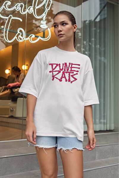 buzagi tasarım ürünleri Dune Rats Oversize Unisex White T-Shirt