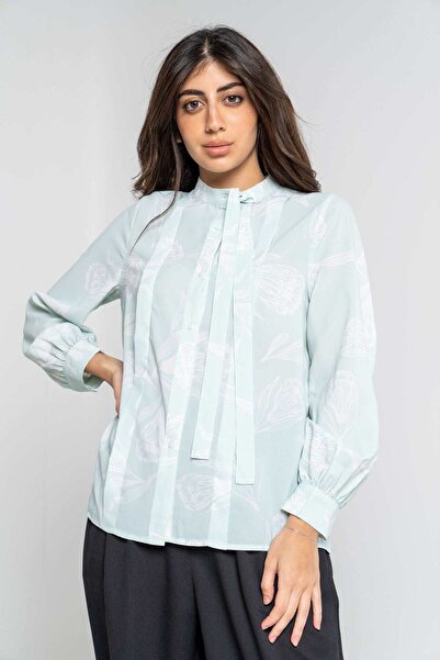 mica Long Sleeve Floral Embellished Blouse