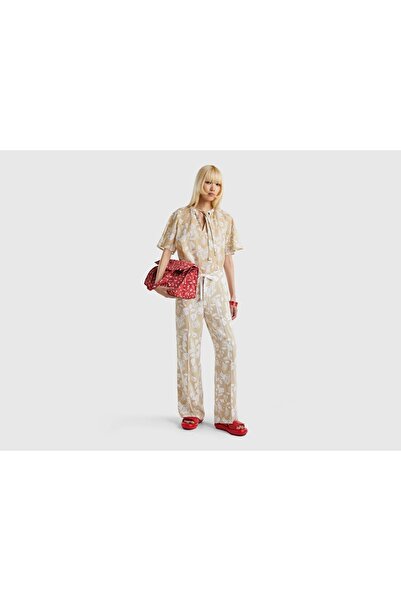 United Colors of Benetton High-Waisted Printed Women's Trousers