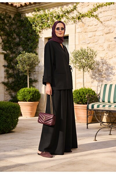 Aselim Hijap Moda طقم تنورة بتصميم جاكيت كبير الحجم، مزيج يومي وخاص باللون ال...