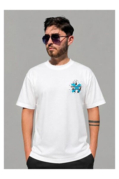 OEM Tricou bărbătesc supradimensionat, 100% bumbac, imprimeu „SHOWTIME ORIGINS” față/spate – Stil casual streetwear, mărimea XL