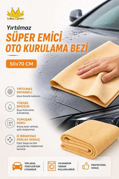 Miss Clean Lavetă de curățare auto super lux, rezistentă la rupere, 50*70 CM