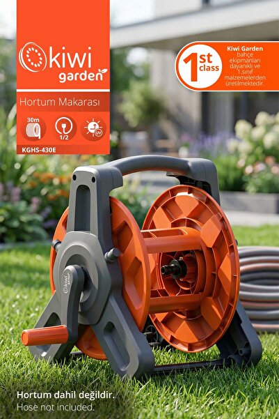 Kiwi Garden KGHS-430E 30 Metre Kapasiteli Hortum Makarası 1/2" Uyumlu Ayarlan...