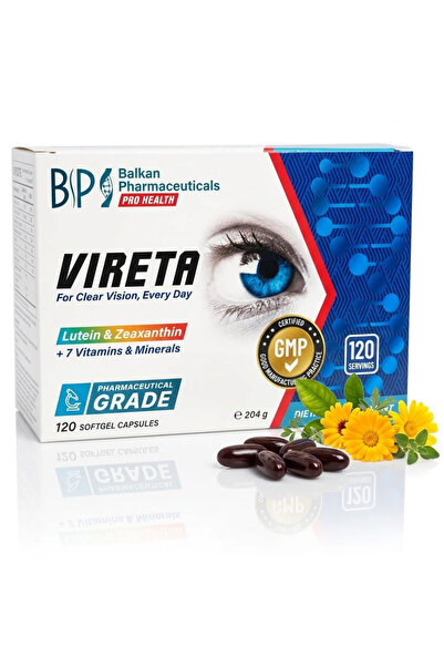 Balkan Pharmaceuticals Вирета Балкан Фармацевтикалс Добавка за очи, Лутеин, З...