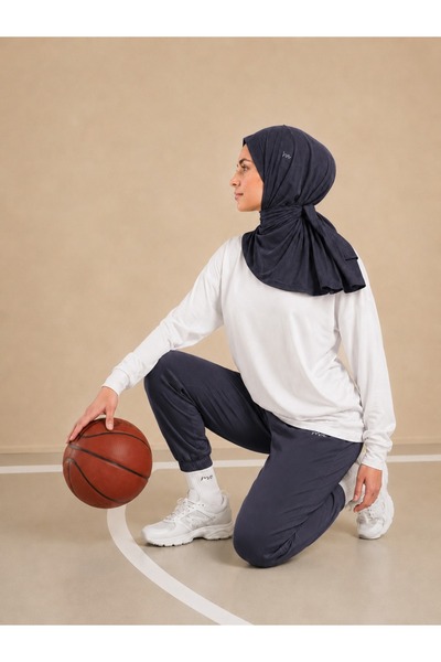 Merve Nayir Anthracite Athletic Hijab Sports Headscarf - Suitable for Daily a...