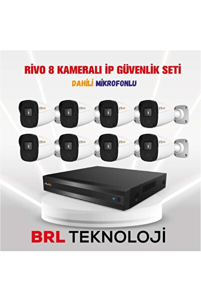 RİVO Rivo 8 Kameralı 2 Mp İp Güvenlik Kamera Seti (Dahili Mikrofonlu)