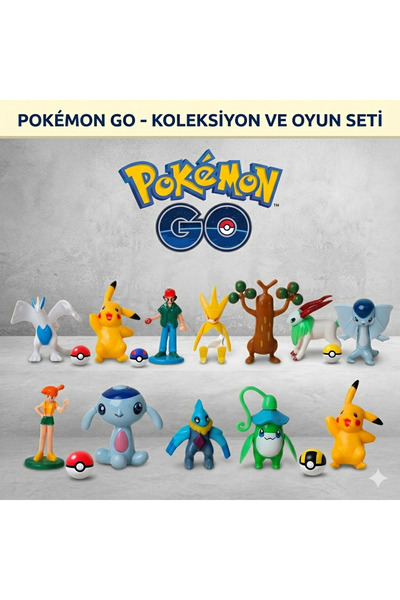 e-life shop Pokemon Go Plus Anime Versiyon Pikachu 12li Aksiyon Figür Oyuncak...