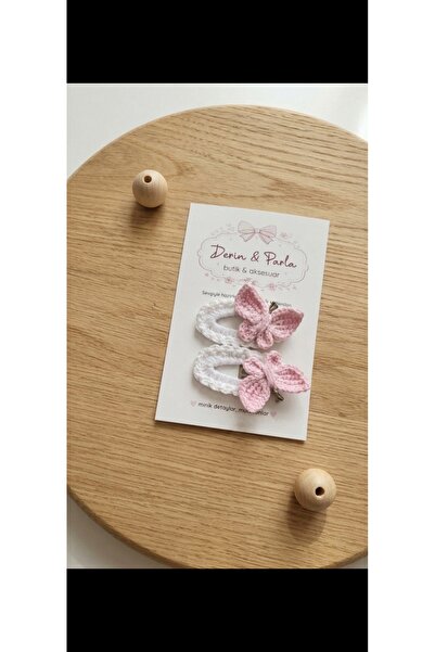 Derin&Parla butik&aksesuar Kelebek Çıt Çıt Toka- Kız Çocuk 5 cm Çıtçıtlı Toka...