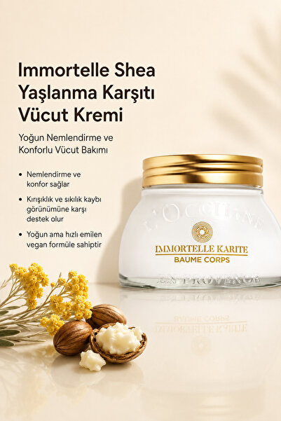 L'Occitane Immortelle Shea Yaşlanma Karşıtı Vücut Kremi, Ölmezotu Yağı İçeren...