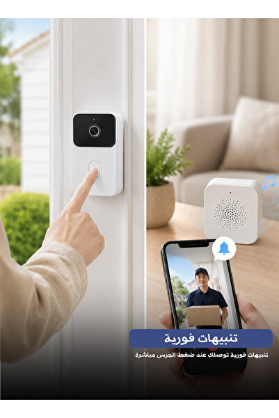 Yallabena Mini Smart Video Doorbell – Wireless 2.4GHz Wi‑Fi, Night Vision