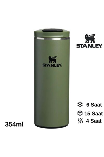 Stanley كوب ترانزيت فليب توب سعة 0.35 لتر، كوب ترمس، قارورة ماء، لون كاكي
