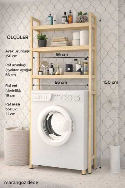 MarangozDede Banyo Düzenleyici Banyo Rafı Ahşap Dolap