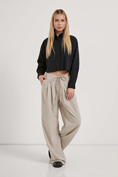 Arma Life Women's Pleated Elastic Waist Loose Stone Baggy Pants