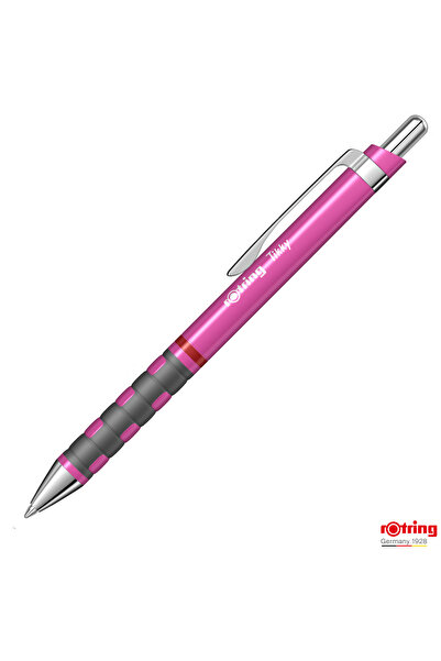 Rotring Pix Tikky 3 Roz Neon cu Clip, Mina Jumbo Albastra 0.7mm, Grip Ergonom...