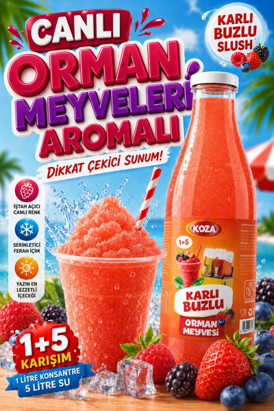 Koza Premium Selection Ice Slush Orman Meyvesi Aromalı Buzlaş Karlama Karlı B...