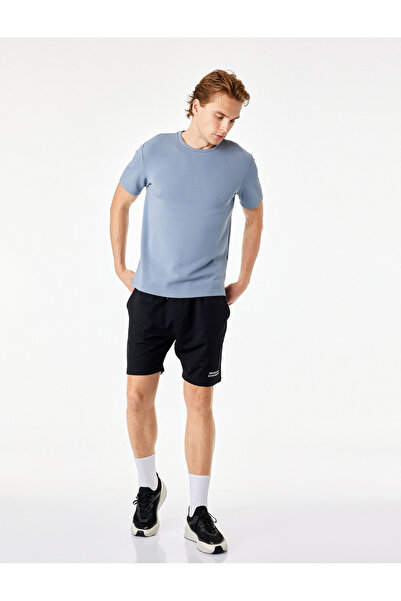 Koton Cotton Pocketed Straight Fit Printed Sports Shorts with Drawstring Waist