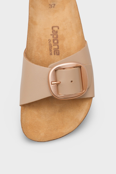 Capone Outfitters Papuci din piele cu talpă anatomică din plută Lee cu catara...