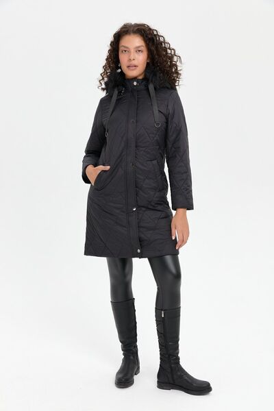 Desen Παλτό με κουκούλα Midi Oversize - Χειμερινό