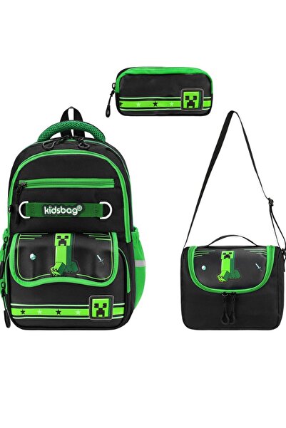 Bevitton Set of 3 Primary School Bags Character Patterned Set with Foil Lunch...