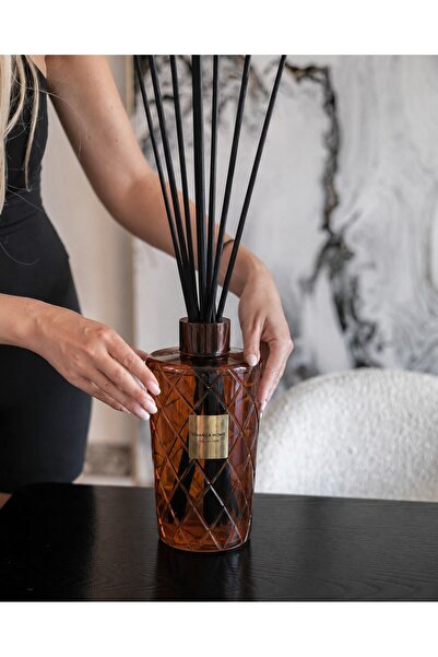 CHANZA HOME Powder Pleasure Premium Büyük Boy Lüks Dekor Amber Renkli Camda P...