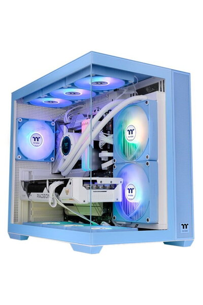 THERMALTAKE Mid Tower Fara sursa View 380 TG ARGB Albastru