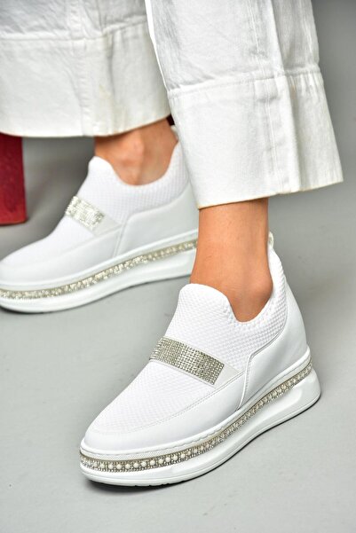 Fox Shoes S602006104 Beyaz Kumaş Spor Ayakkabı Sneakers
