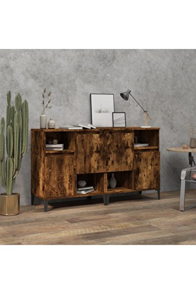 Concept Servante, 2 buc, stejar afumat, 60x30x75 cm, lemn prelucrat