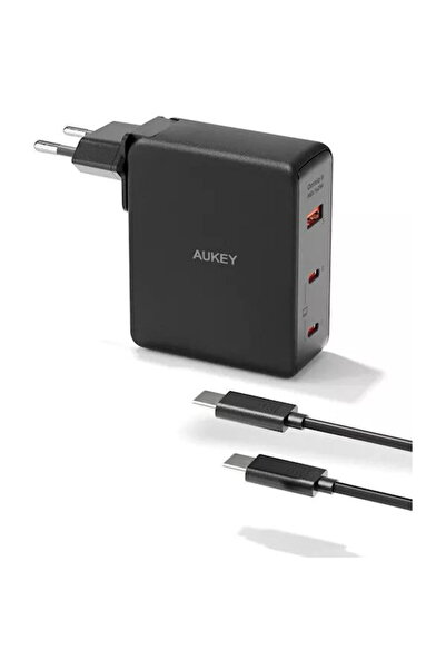 AUKEY PA-B7O BK, 140W, încărcare rapidă, 2 x USB-C, 1 x USB-A, Negru