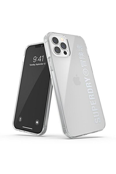 SUPERDRY Husă transparentă Snap pentru iPhone 12/12 Pro, argintie 42591