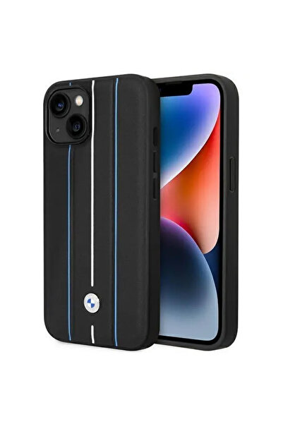 BMW Husă BMHCP14S22RVSK iPhone 14 6.1 " negru/negru, rigidă, din piele, cu li...