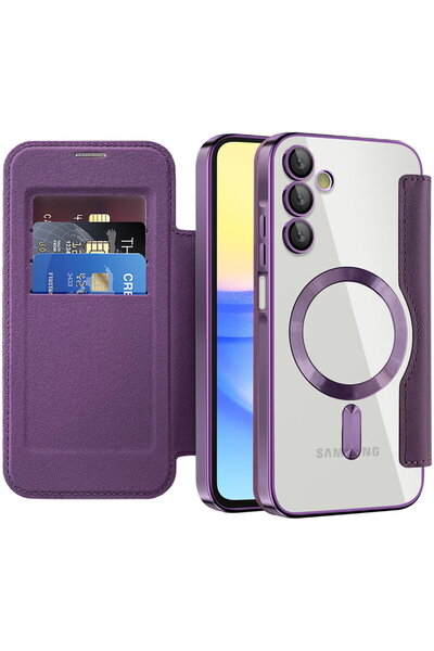 Techsuit Husă pentru Samsung Galaxy A15 4G / A15 5G - SmartMag Book Case - Mov