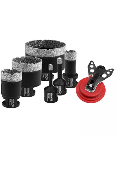 DEDRA EXIM Set de coroane diamantate 6,8,20,35,50,68mm, ghidaj pentru burghie