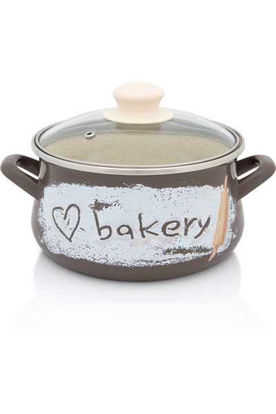 Metalac Oala 3l cu capac de sticla Bakery Metalacemail/18cm/3l