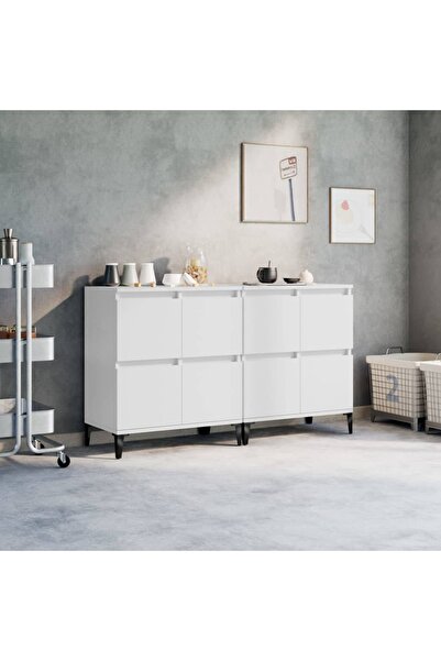 Concept Servante, 2 buc, alb, 60x35x70 cm, lemn prelucrat